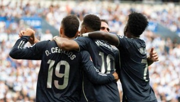 10人,争议判罚!姆巴佩造2球,皇马2-1、强取4连胜,领先西甲积分榜